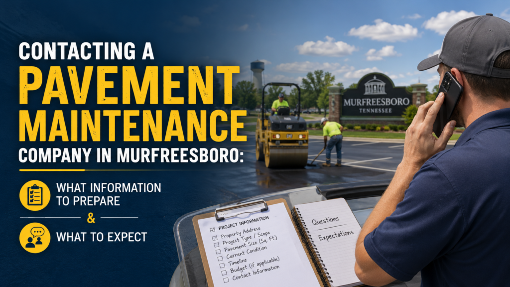 Contacting a Pavement Maintenance Company in Murfreesboro: What Information to Prepare and What to Expect